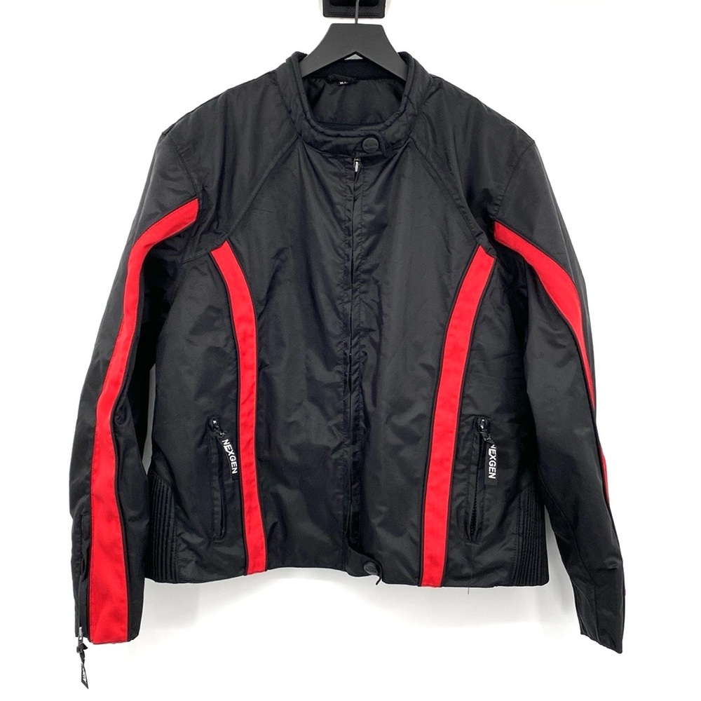 Nexgen Jacket Womens XL Motorcycle Riding Moto Black Red Zip Up Removable Lining